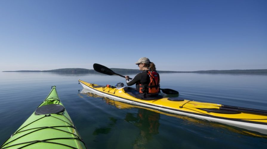 calm lake paddling