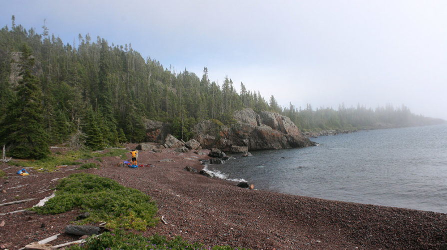 tombolo campsite Michipicoten Island