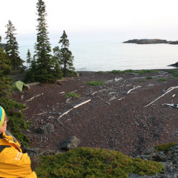 Tombolo campsite on Michipicoten Island