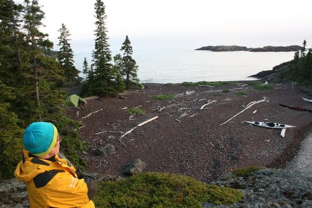 Tombolo campsite on Michipicoten Island