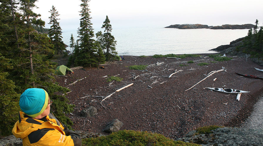 Tombolo campsite on Michipicoten Island