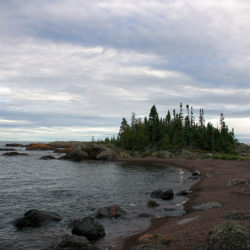 Tombolo campsite out on Michipicoten Island