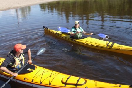 Sea kayak lesson on flatwater at Naturally Superior Adventures