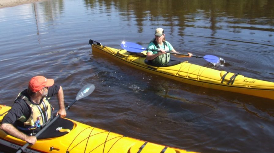 Sea kayak lesson on flatwater at Naturally Superior Adventures